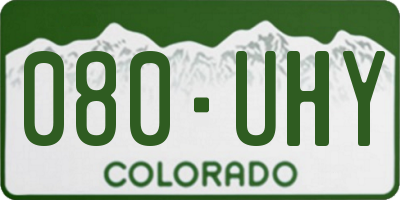 CO license plate 080UHY