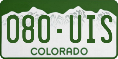 CO license plate 080UIS