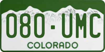 CO license plate 080UMC