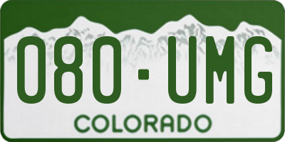CO license plate 080UMG