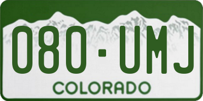 CO license plate 080UMJ
