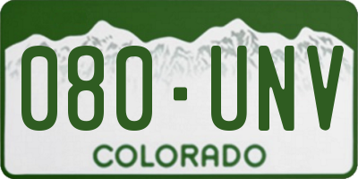CO license plate 080UNV