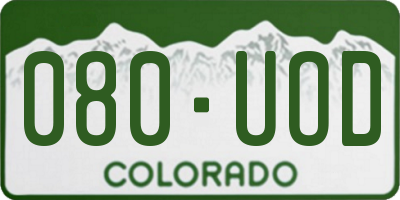 CO license plate 080UOD