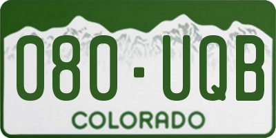 CO license plate 080UQB