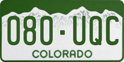 CO license plate 080UQC