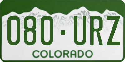 CO license plate 080URZ
