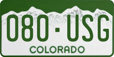 CO license plate 080USG
