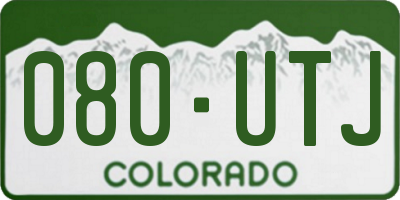 CO license plate 080UTJ