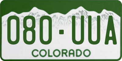 CO license plate 080UUA