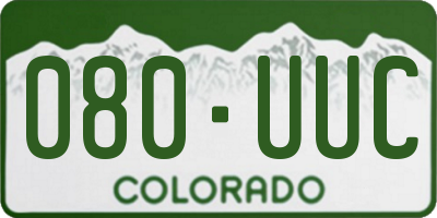 CO license plate 080UUC