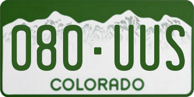CO license plate 080UUS