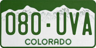 CO license plate 080UVA