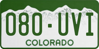 CO license plate 080UVI