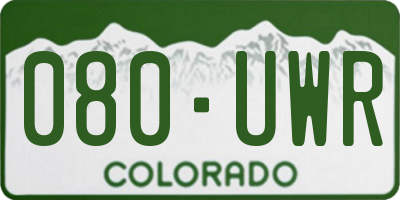 CO license plate 080UWR