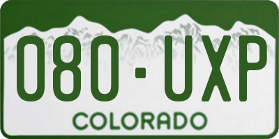 CO license plate 080UXP