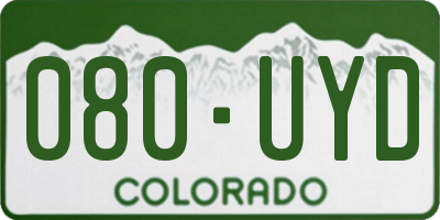 CO license plate 080UYD