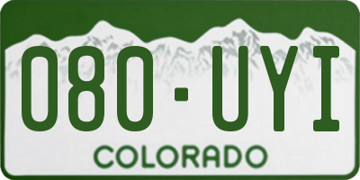 CO license plate 080UYI