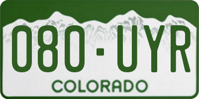 CO license plate 080UYR