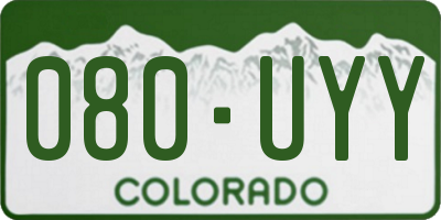 CO license plate 080UYY