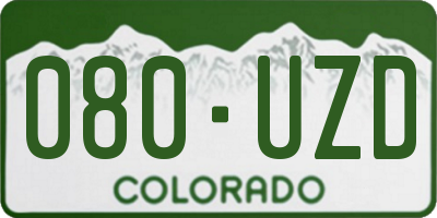 CO license plate 080UZD