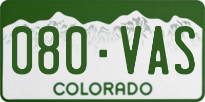 CO license plate 080VAS