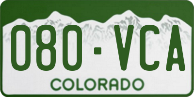 CO license plate 080VCA