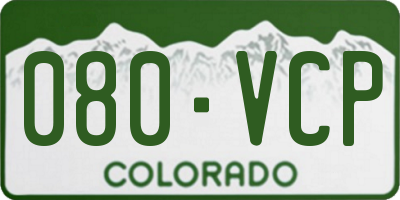CO license plate 080VCP