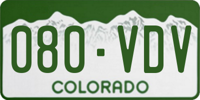 CO license plate 080VDV