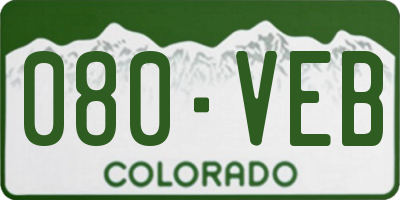 CO license plate 080VEB