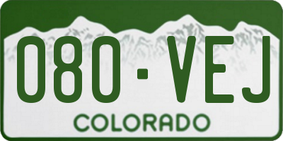 CO license plate 080VEJ