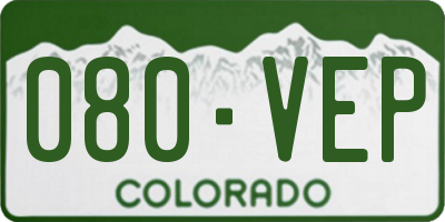 CO license plate 080VEP