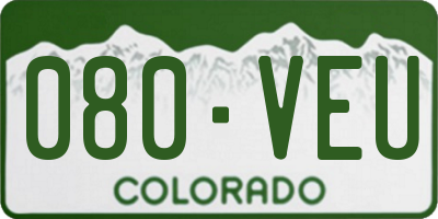 CO license plate 080VEU