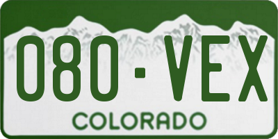 CO license plate 080VEX