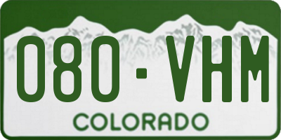 CO license plate 080VHM