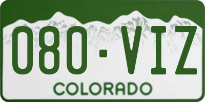 CO license plate 080VIZ