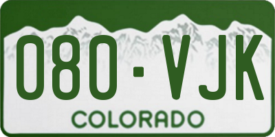 CO license plate 080VJK