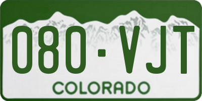 CO license plate 080VJT