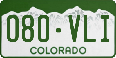 CO license plate 080VLI