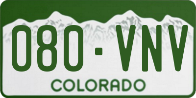 CO license plate 080VNV