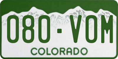 CO license plate 080VOM