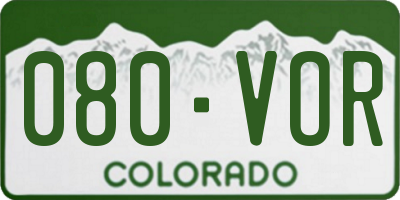 CO license plate 080VOR