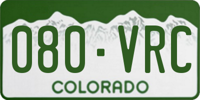 CO license plate 080VRC