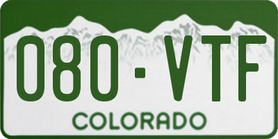 CO license plate 080VTF