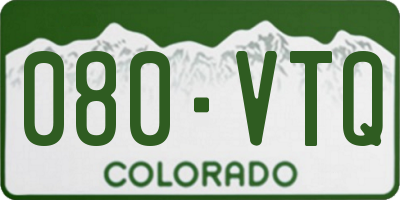 CO license plate 080VTQ
