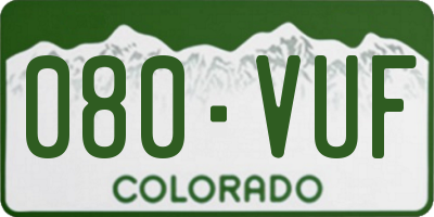 CO license plate 080VUF