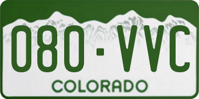 CO license plate 080VVC