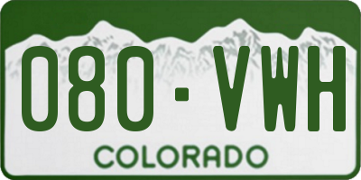 CO license plate 080VWH