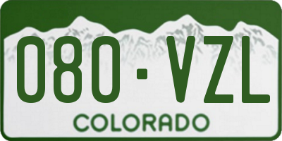 CO license plate 080VZL
