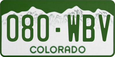 CO license plate 080WBV