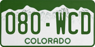 CO license plate 080WCD